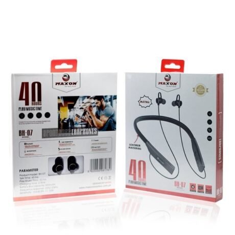 Maxon BH-07 Wireless Neckband – 40 Hours Playtime | 500mAh Battery | Superior Audio for All-Day Listening